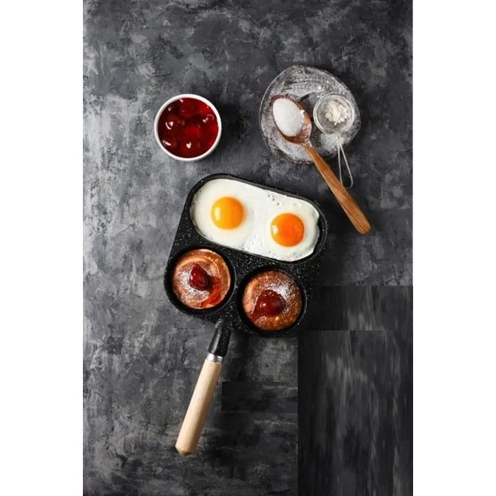 Krep Ve Omlet Tavası 3 Bölmeli Döküm