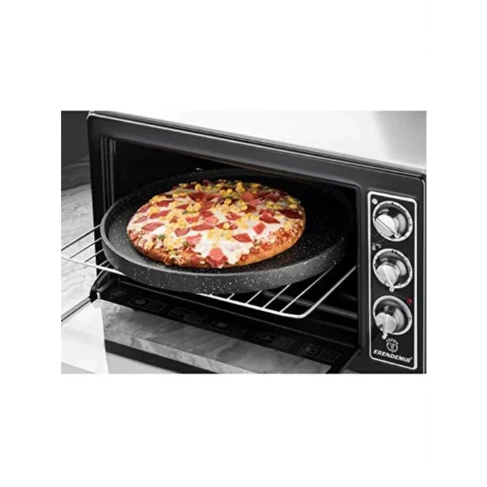 Premium Ahşap Kulplu Granit Gözleme & Bazlama Tavası 36 cm