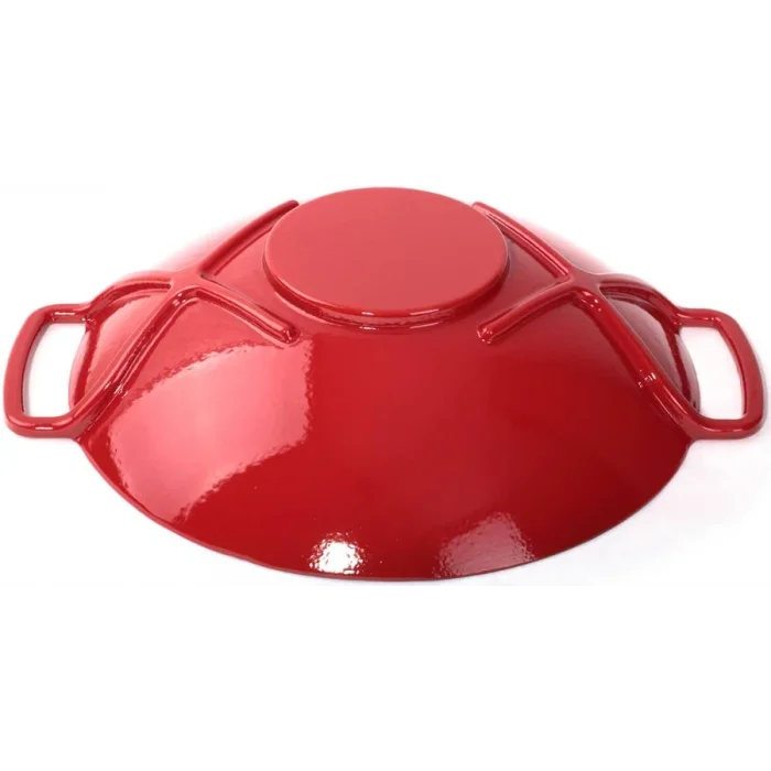 Sürel Wok Tava 35 Cm Kırmızı Demir Döküm