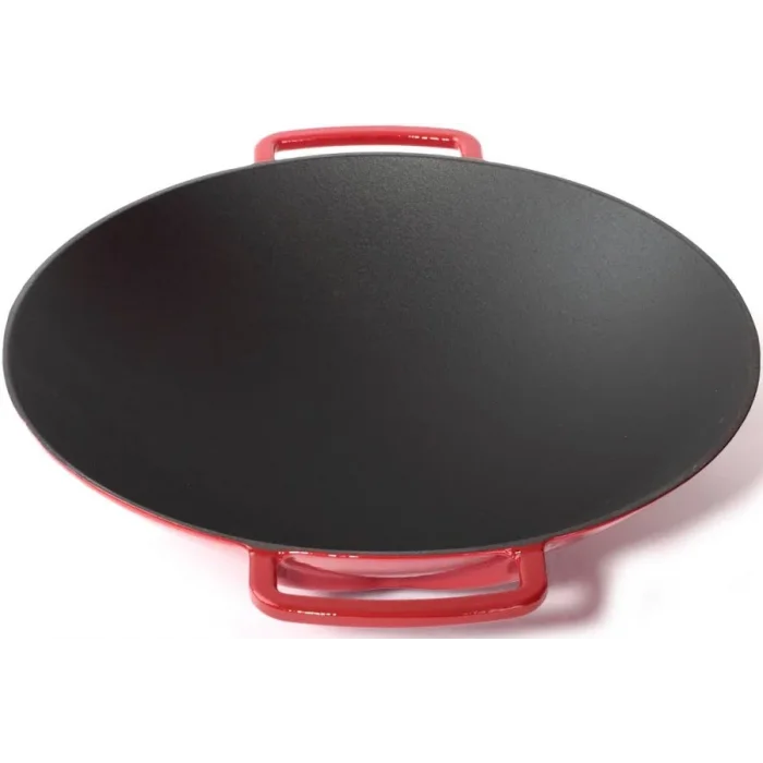 Sürel Wok Tava 35 Cm Kırmızı Demir Döküm