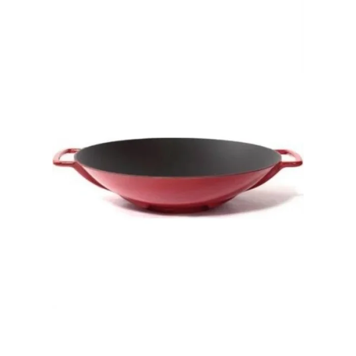 Sürel Wok Tava 35 Cm Kırmızı Demir Döküm