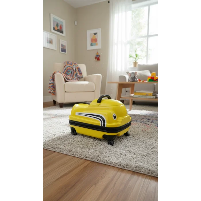 Lüks Kırmızı ABS Sürdürülebilir Çocuk Valizi – Hafif ve Dayanıklı Tasarım