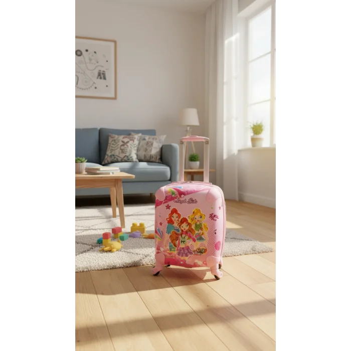 Luxe Pink ABS Çocuk Valizi – Kız Çocuklar İçin Şık ve Dayanıklı Seyahat Çantası