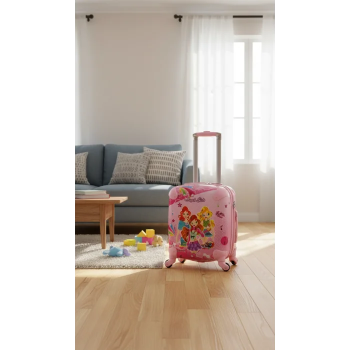 Luxe Pink ABS Çocuk Valizi – Kız Çocuklar İçin Şık ve Dayanıklı Seyahat Çantası