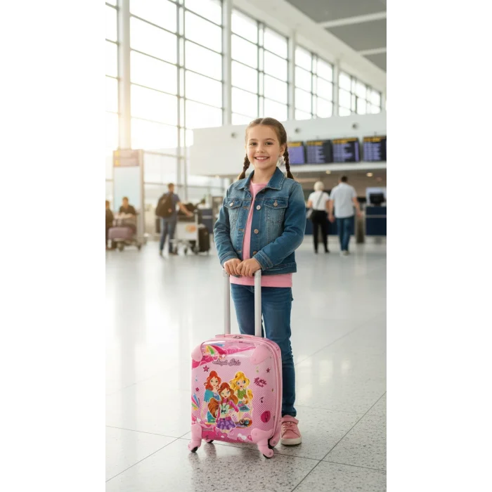 Luxe Pink ABS Çocuk Valizi – Kız Çocuklar İçin Şık ve Dayanıklı Seyahat Çantası