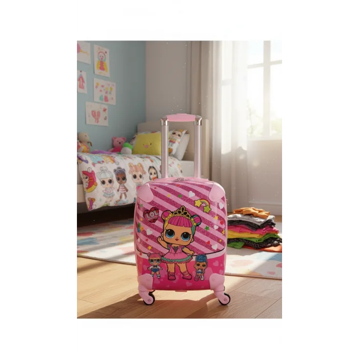 Lüks Pembe ABS Çocuk Valizi 360° – Hafif & Dayanıklı