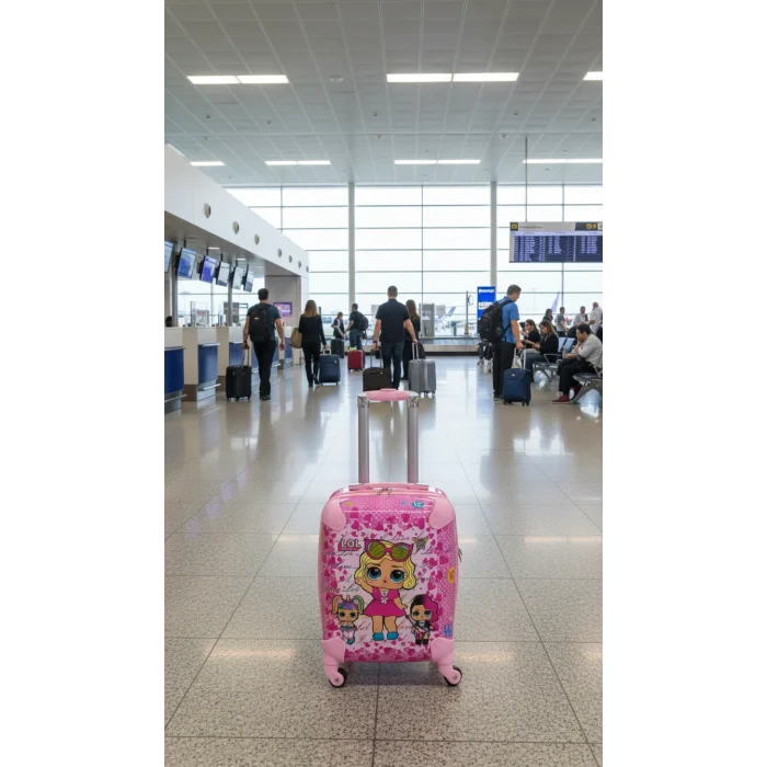 Lüks Kız Çocuk Valizi – Pembe ABS Seyahat Çantası
