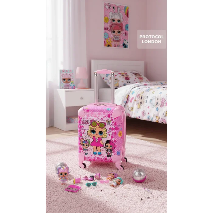 Lüks Kız Çocuk Valizi – Pembe ABS Seyahat Çantası