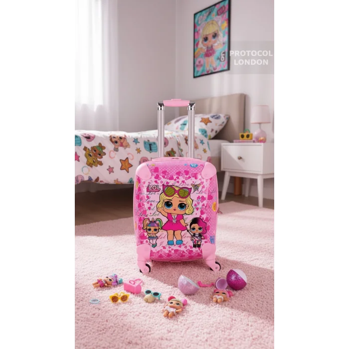 Lüks Kız Çocuk Valizi – Pembe ABS Seyahat Çantası