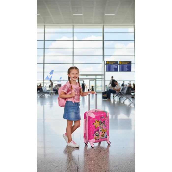 Premium Pembe ABS Çocuk Valizi