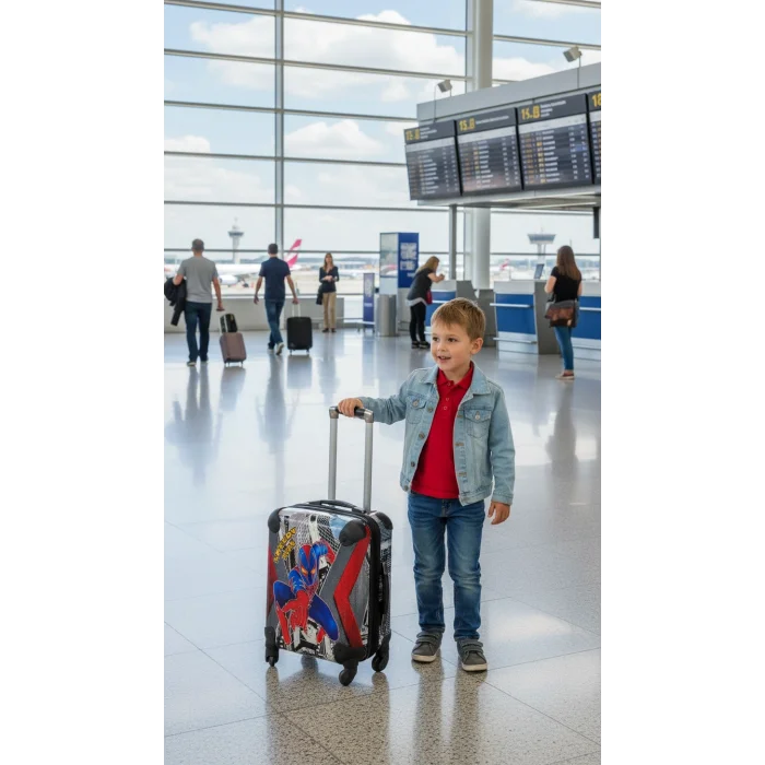 Premium ABS 360° Tekerlekli Çocuk Valizi – Siyah