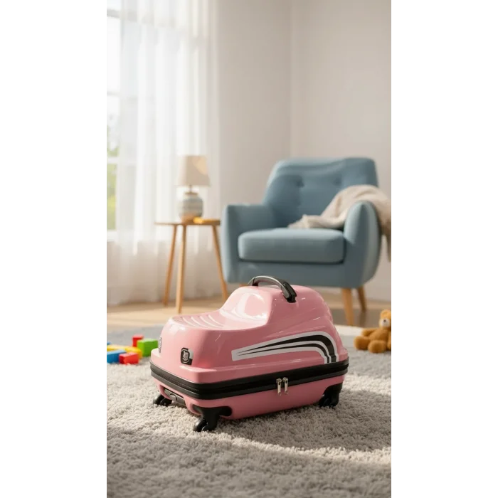 Lüks ABS 360° Çocuk Valizi – Pembe