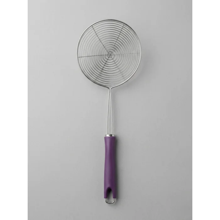 Slikon saplı çelik Kızartma Kevgir – Yağ Süzgeci ile Profesyonel Mutfak Aksesuarı