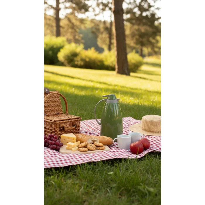 Cam İç Hazneli Vakumlu Termos 1.0 Litre - Sıcak ve Soğuk Tutucu yeşil