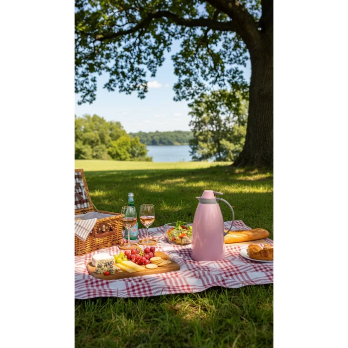 Cam İç Hazneli Vakumlu Termos 1.0 Litre - Sıcak ve Soğuk Tutucu pembe