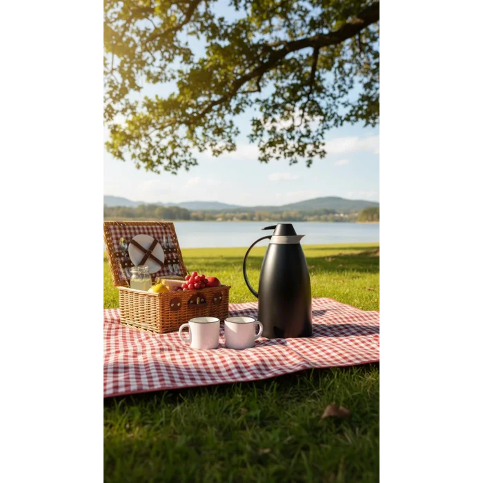 Cam İç Hazneli Vakumlu Termos 1.0 Litre - Sıcak ve Soğuk Tutucu siyah