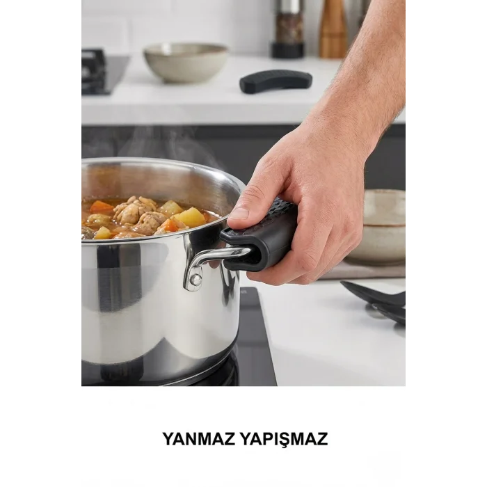 Prestij Çift Yanmaz Yapışmaz Silikon Tencere Tutacağı – 10x4cm Isı Yalıtımlı