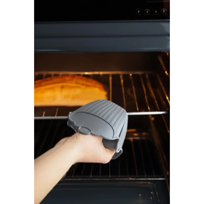 Yanmaz Yapışmaz Silikon Tencere Tutacak Seti + Isı Yalıtımlı Fırın Eldiveni