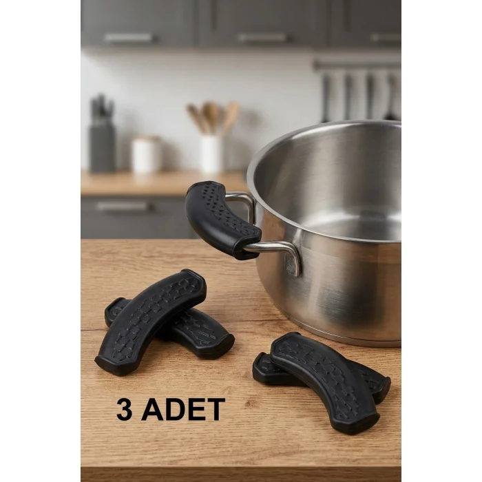 Nishev Premium 3 Çift Yanmaz Yapışmaz Silikon Tencere Tutacağı Seti