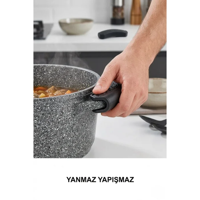 Premium Yanmaz Yapışmaz Silikon Tencere Tutucu Seti – 2li Çift