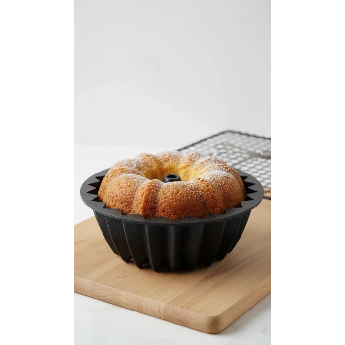 Hanımeli Premium Döküm Kek Turta Kalıbı Siyah 26cm