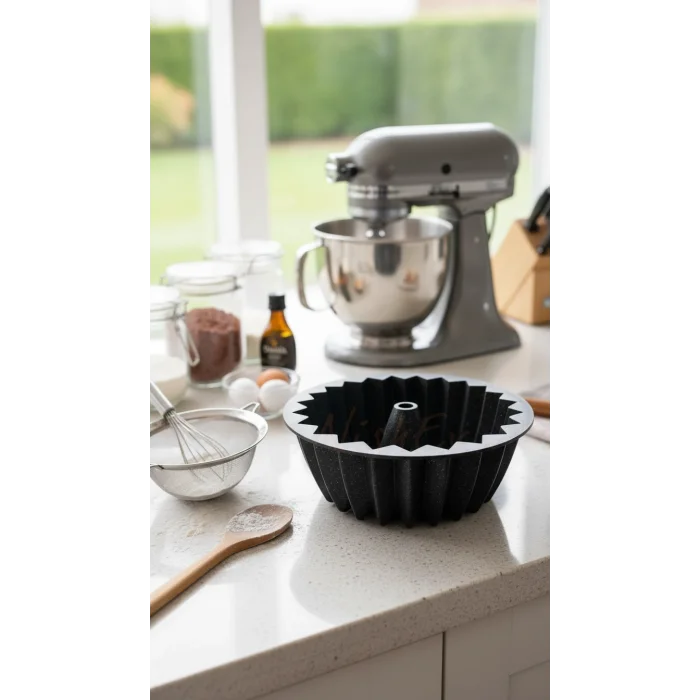 Hanımeli Premium Döküm Kek Turta Kalıbı Siyah 26cm