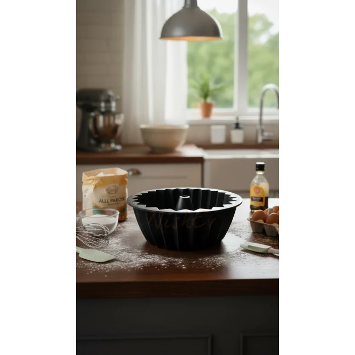 Hanımeli Premium Döküm Kek Turta Kalıbı Siyah 26cm