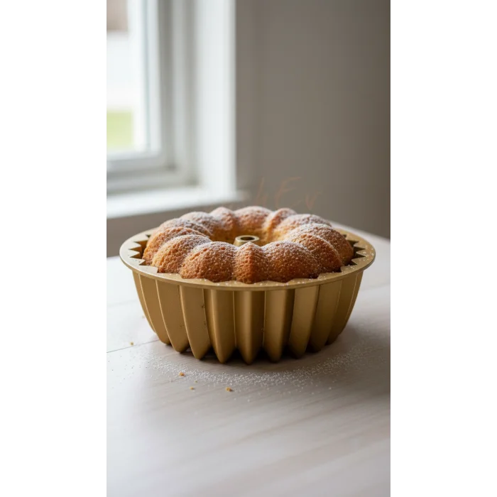 Hanımeli Döküm Kek Turta Kalıbı Gold Renk 26cm