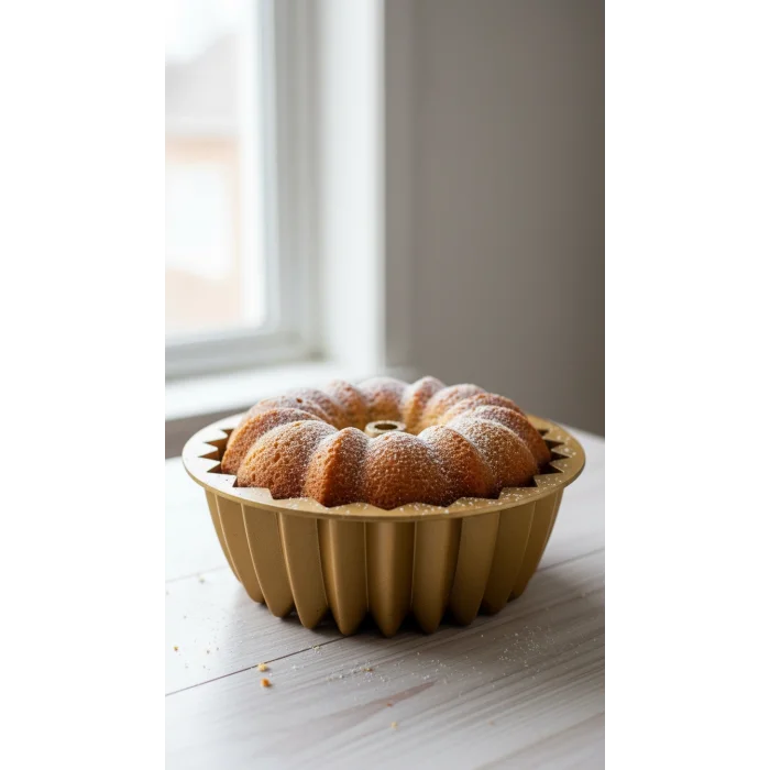 Hanımeli Döküm Kek Turta Kalıbı Gold Renk 26cm
