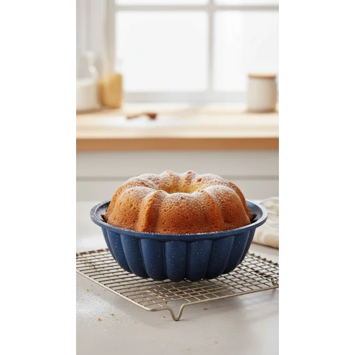 Hanımeli Premium Döküm Kek & Turta Kalıbı 26 cm – Mavi