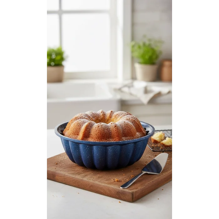 Hanımeli Premium Döküm Kek & Turta Kalıbı 26 cm – Mavi