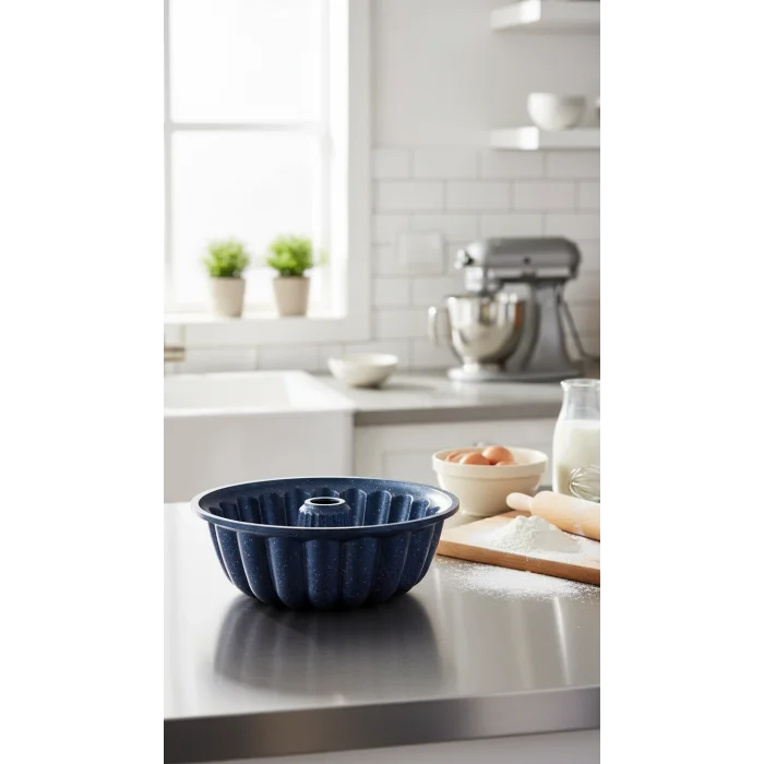 Hanımeli Premium Döküm Kek & Turta Kalıbı 26 cm – Mavi