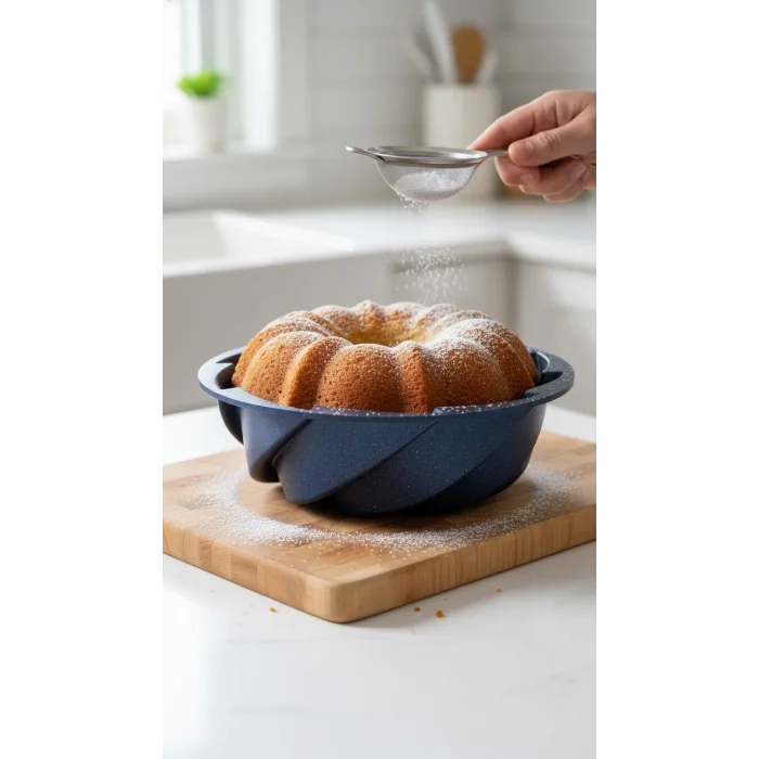 Hanımeli Premium Döküm Kek Turta Kalıbı Mavi 26 cm