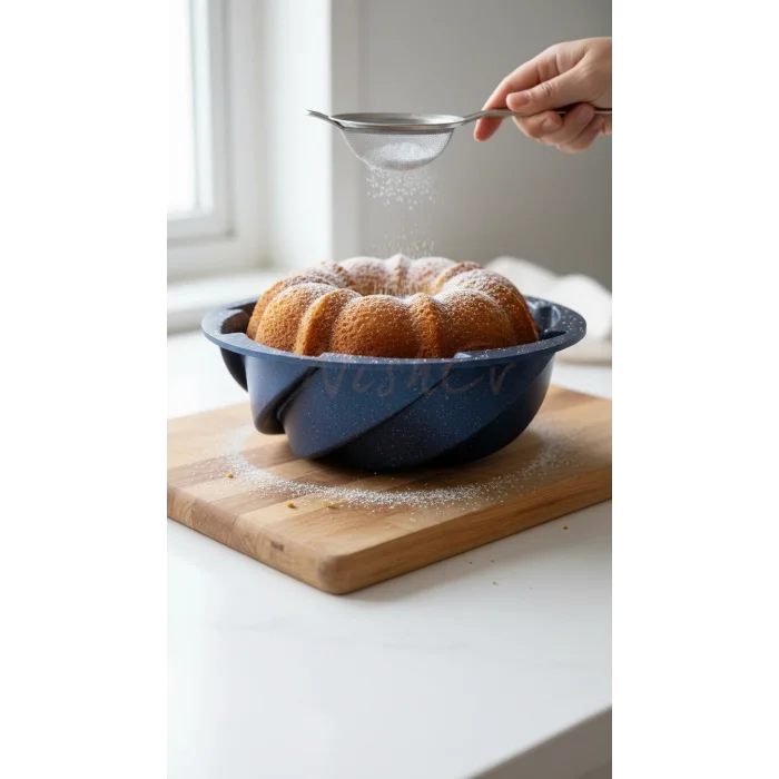 Hanımeli Premium Döküm Kek Turta Kalıbı Mavi 26 cm