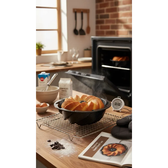 Hanımeli Premium 26 cm Siyah Döküm Kek & Turta Kalıbı