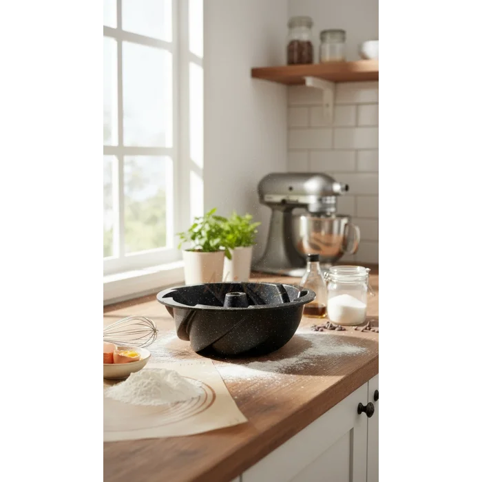 Hanımeli Premium 26 cm Siyah Döküm Kek & Turta Kalıbı