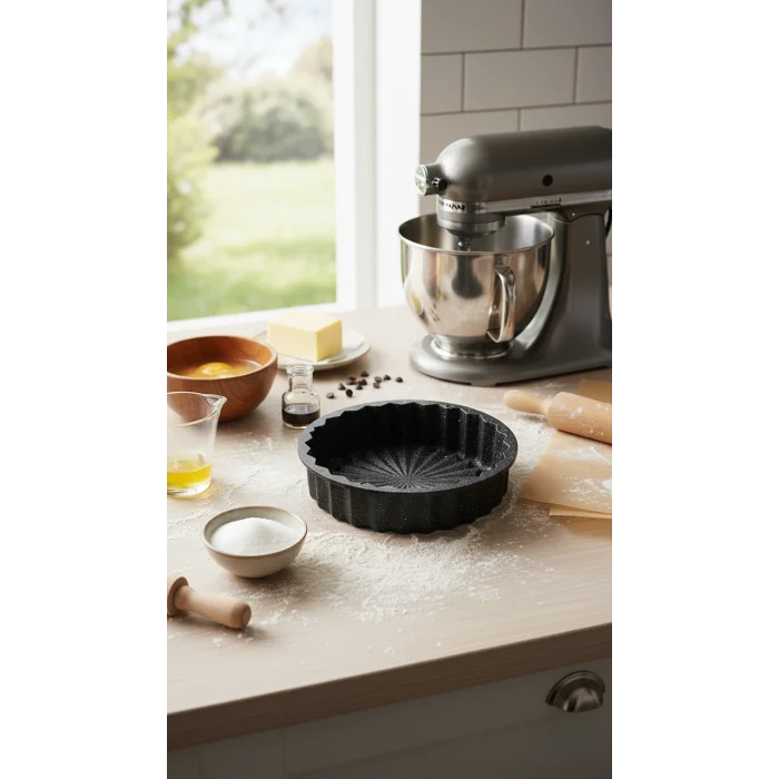Hanımeli Premium 28cm Siyah Döküm Kek & Turta Kalıbı