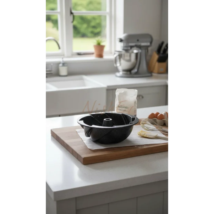 Hanımeli Siyah Döküm Rüzgar Gülü Premium Kek Turta Kalıbı 26 cm