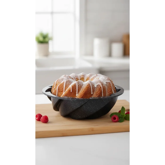 Hanımeli Siyah Döküm Rüzgar Gülü Premium Kek Turta Kalıbı 26 cm