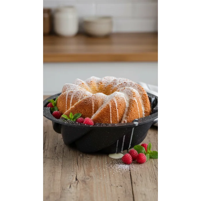 Hanımeli Siyah Döküm Rüzgar Gülü Premium Kek Turta Kalıbı 26 cm