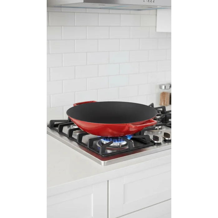 Sürel Wok Tava 35 Cm Kırmızı Demir Döküm