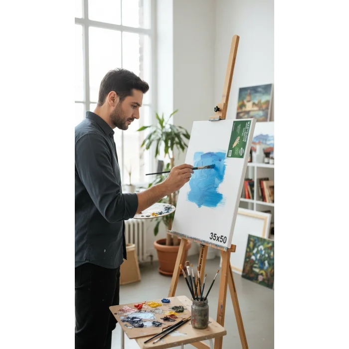 Öğrenci Tipi Sanatsal Zımbalı Tuval – 35x50 cm, 2026 Koleksiyon 1 adet