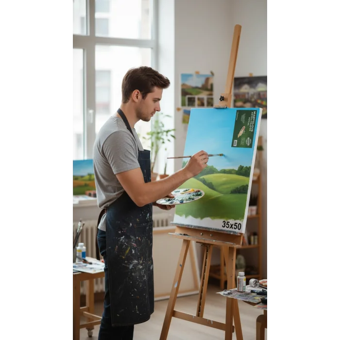 Öğrenci Tipi Sanatsal Zımbalı Tuval – 35x50 cm, 2026 Koleksiyon 1 adet