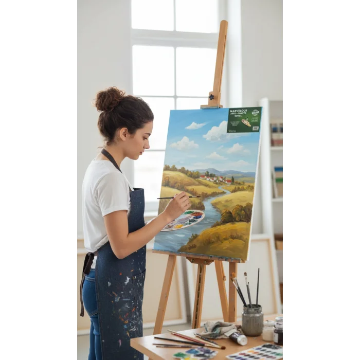 Premium 10 -adet Sanatsal Zımbalı Tuval Seti – 35x50 cm