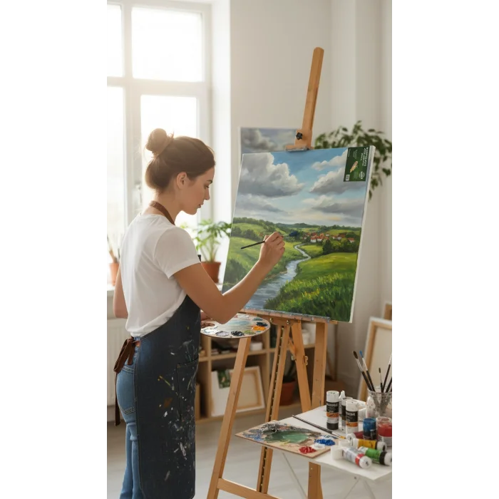 Premium 10 -adet Sanatsal Zımbalı Tuval Seti – 35x50 cm