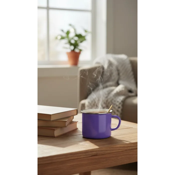 İtalyan Emaye Kupa 10cm -mavi