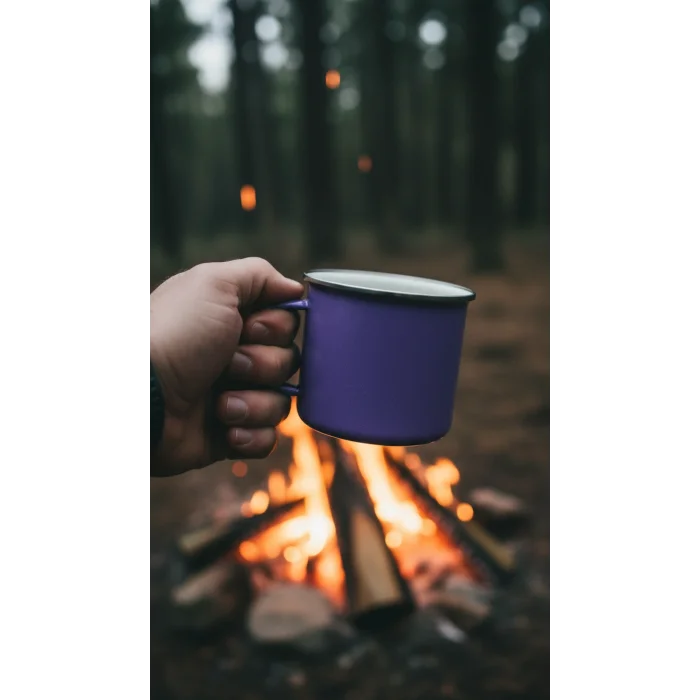 İtalyan Emaye Kupa 10cm -mavi