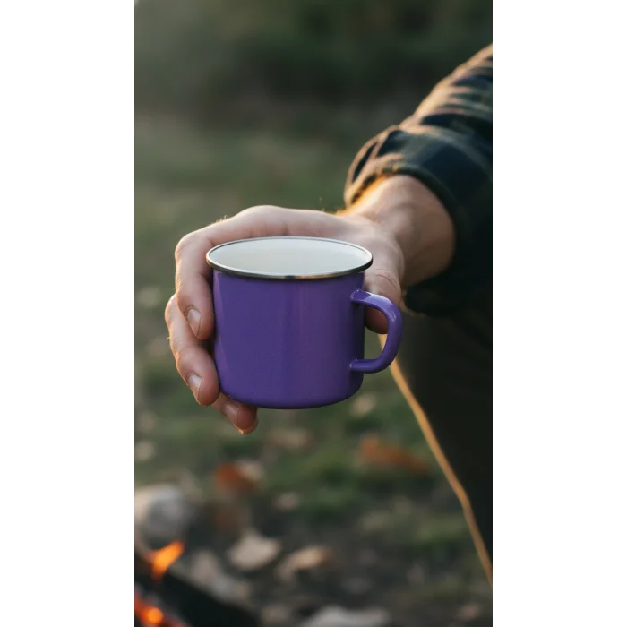 İtalyan Emaye Kupa 10cm -mavi