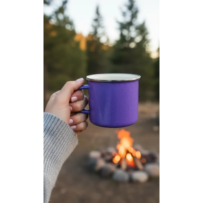 İtalyan Emaye Kupa 10cm -mavi