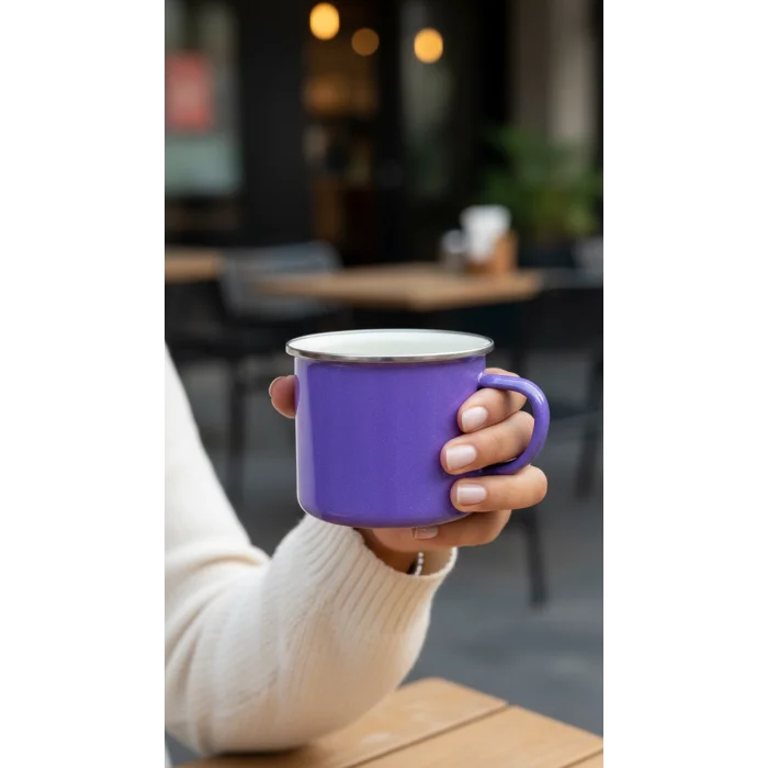 İtalyan Emaye Kupa 10cm -mavi